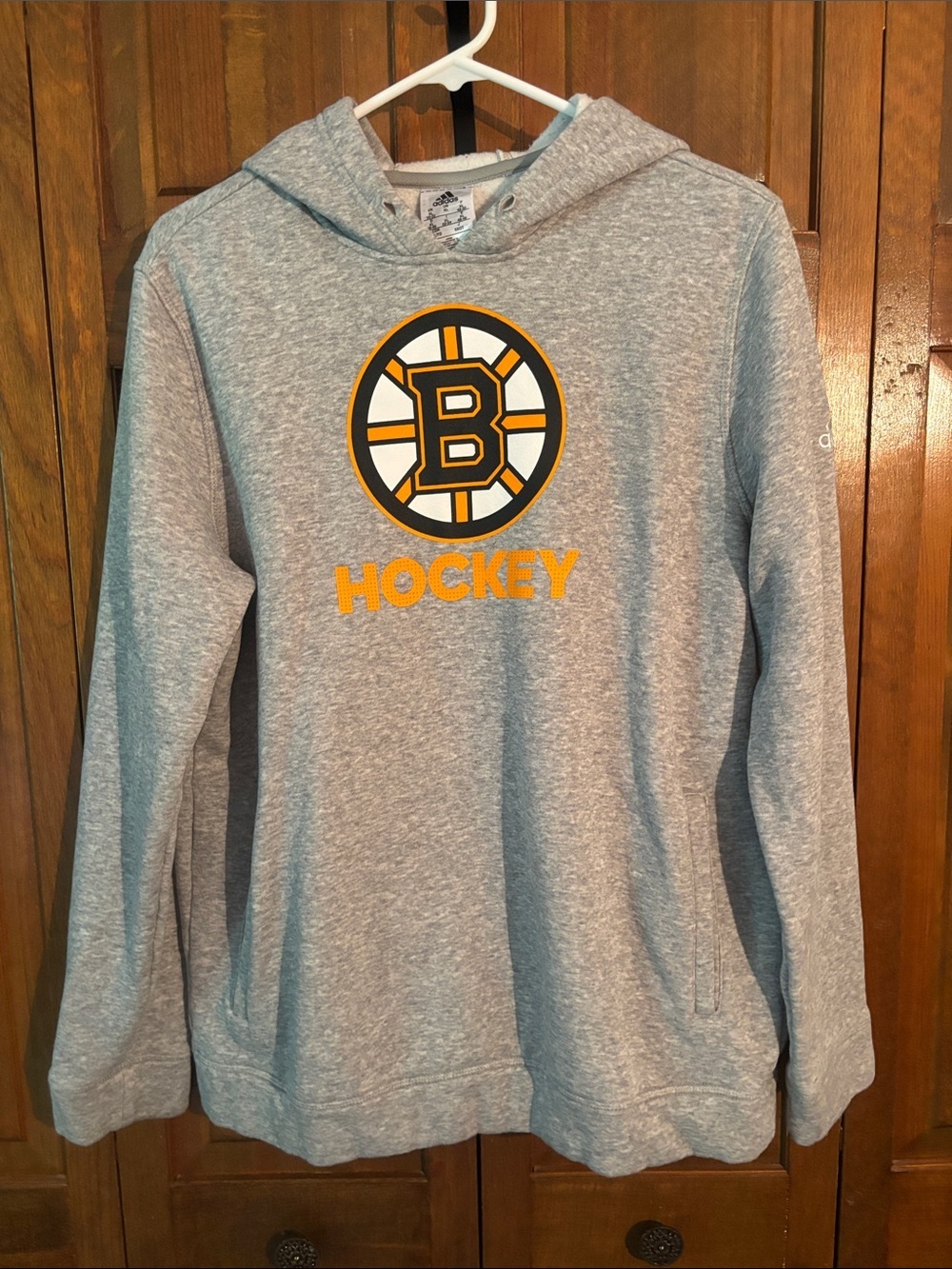 adidas Boston Bruins Hockey Gray Pullover Hoodie